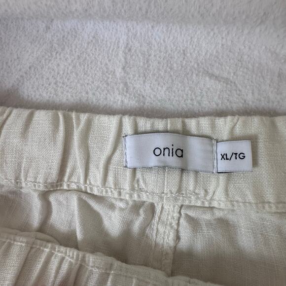 Onia Mens 100% Linen Straight Leg Drawstring Trousers Size X Large Causal Preppy - Picture 3 of 5